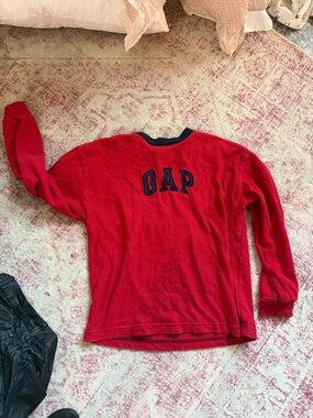 Vintage GAP Red Long-Sleeve Logo Tee